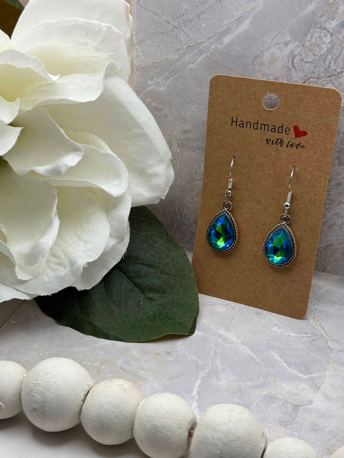 Emerald Aurora Teardrop Earrings