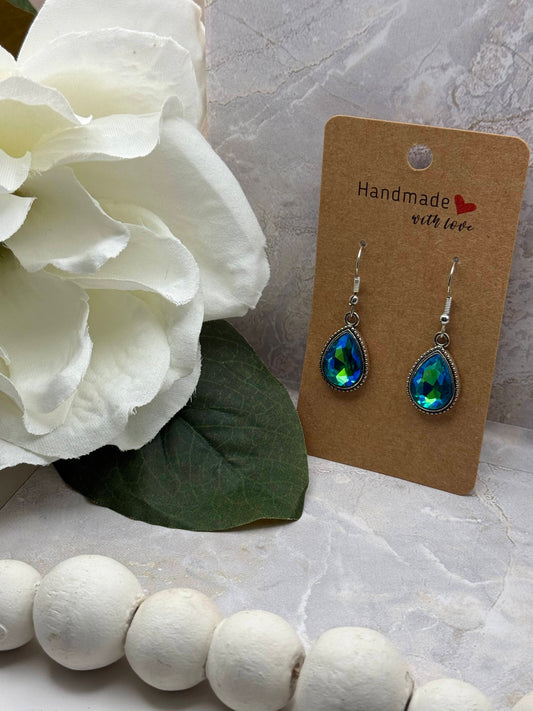 Emerald Aurora Teardrop Earrings