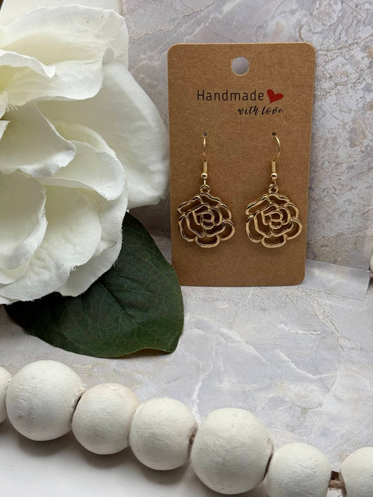 Golden Rose Earrings