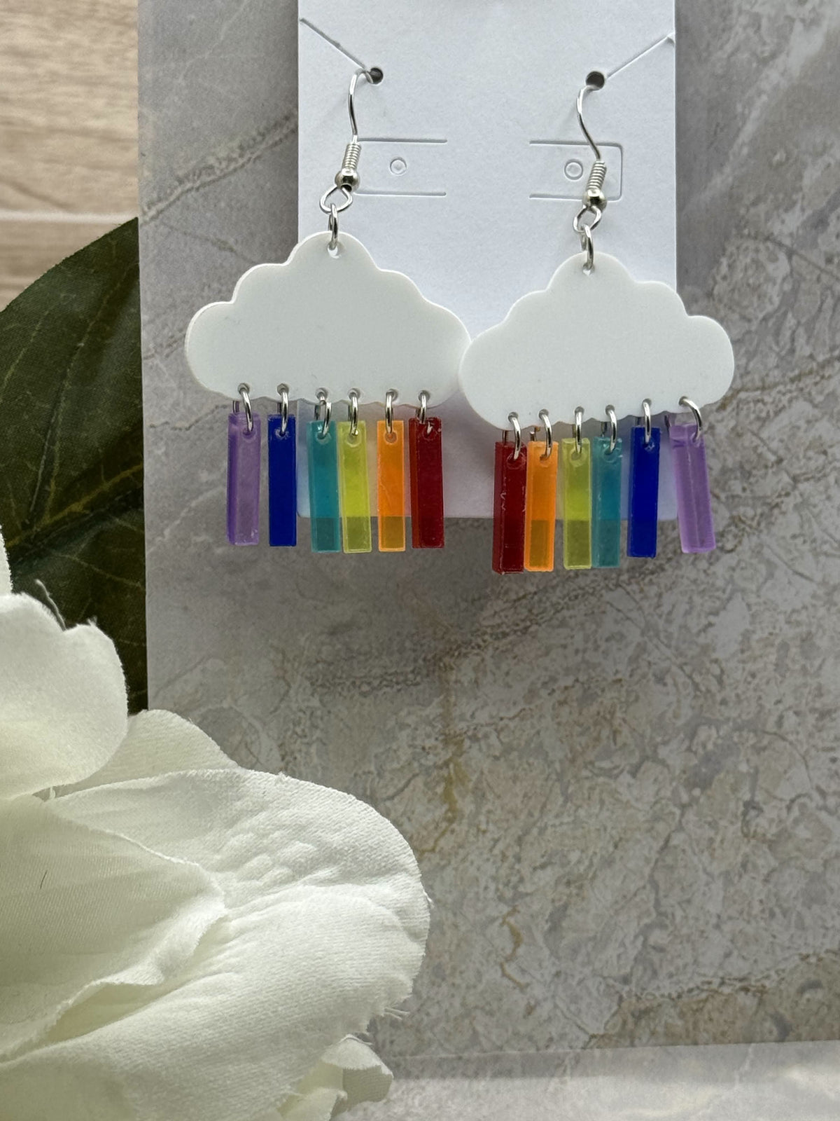 Rainbow Cloud Dangle Earrings 🌈