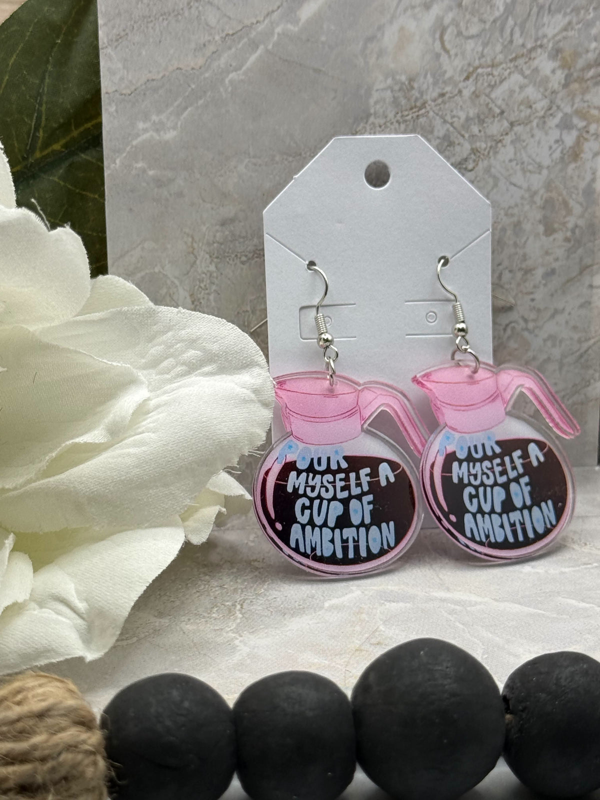 Pour Yourself a Cup of Ambition Dangle Earrings